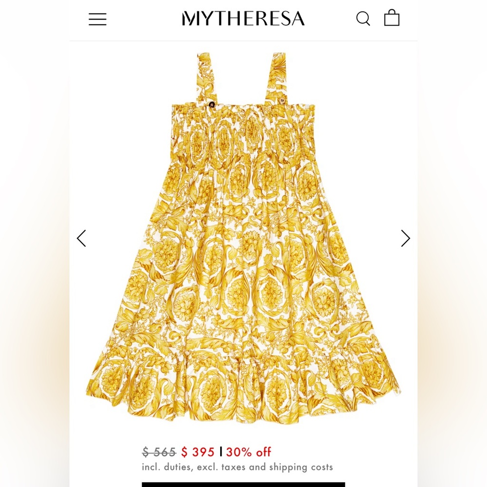 Size 6 💯 authentic children's Versace dress
